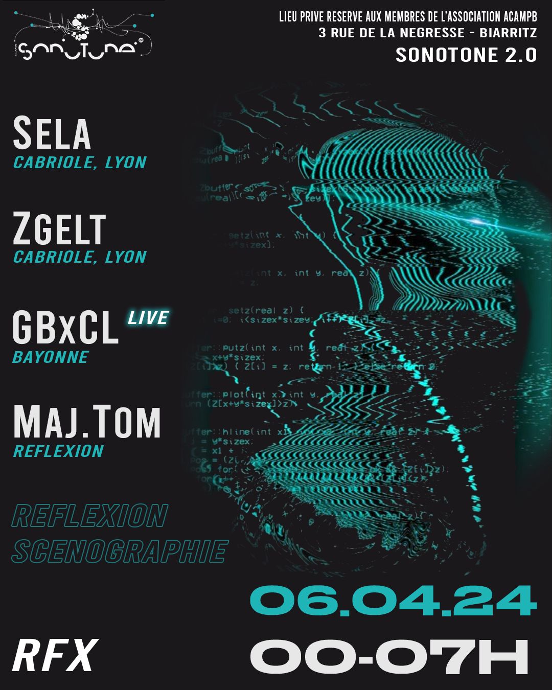Affiche de RFX invite CABRIOLE (Lyon) @Sonotone 2.0