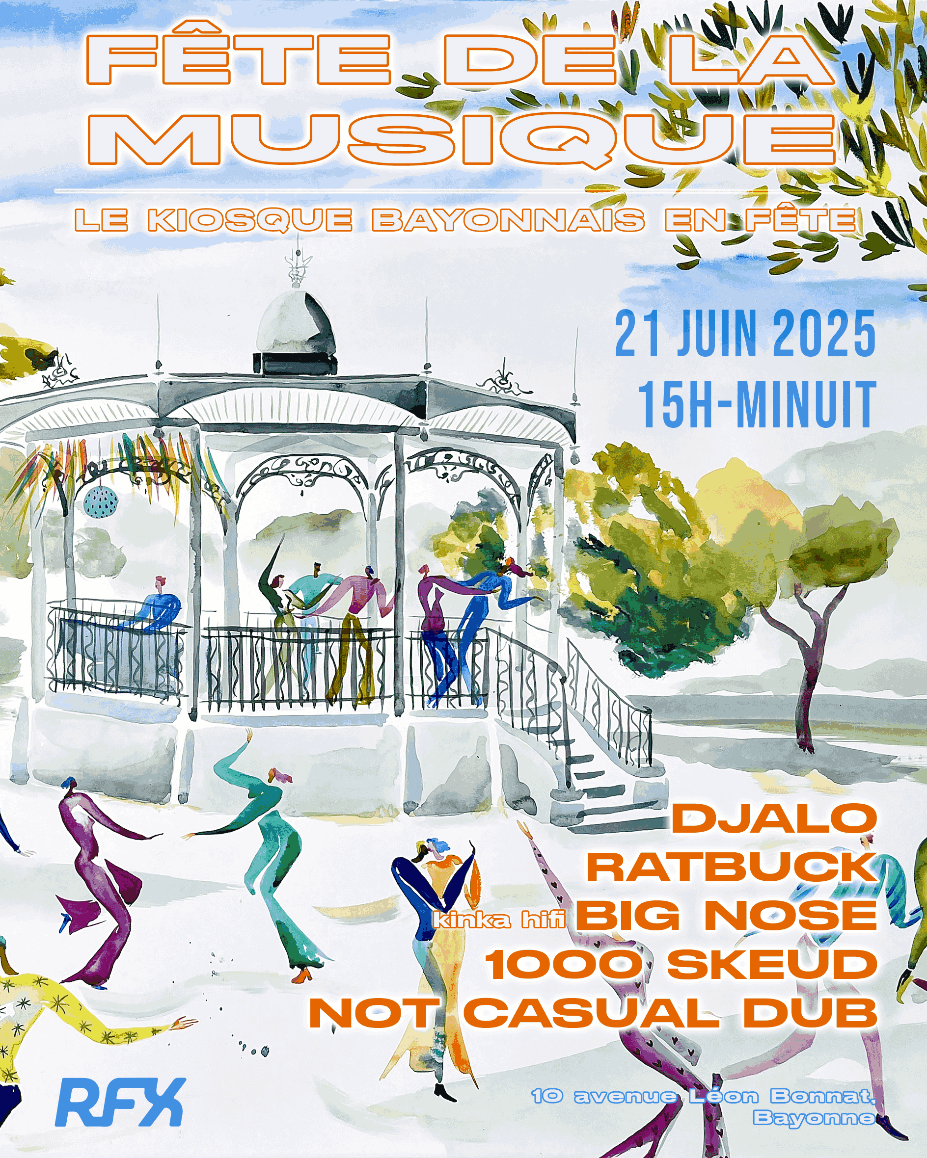 Affiche de Fête de la musique 2025: Le kiosque Bayonnais en fête