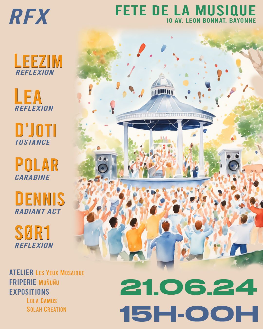 Affiche de RFX Fête de la musique: Kiosque à musique, Bayonne