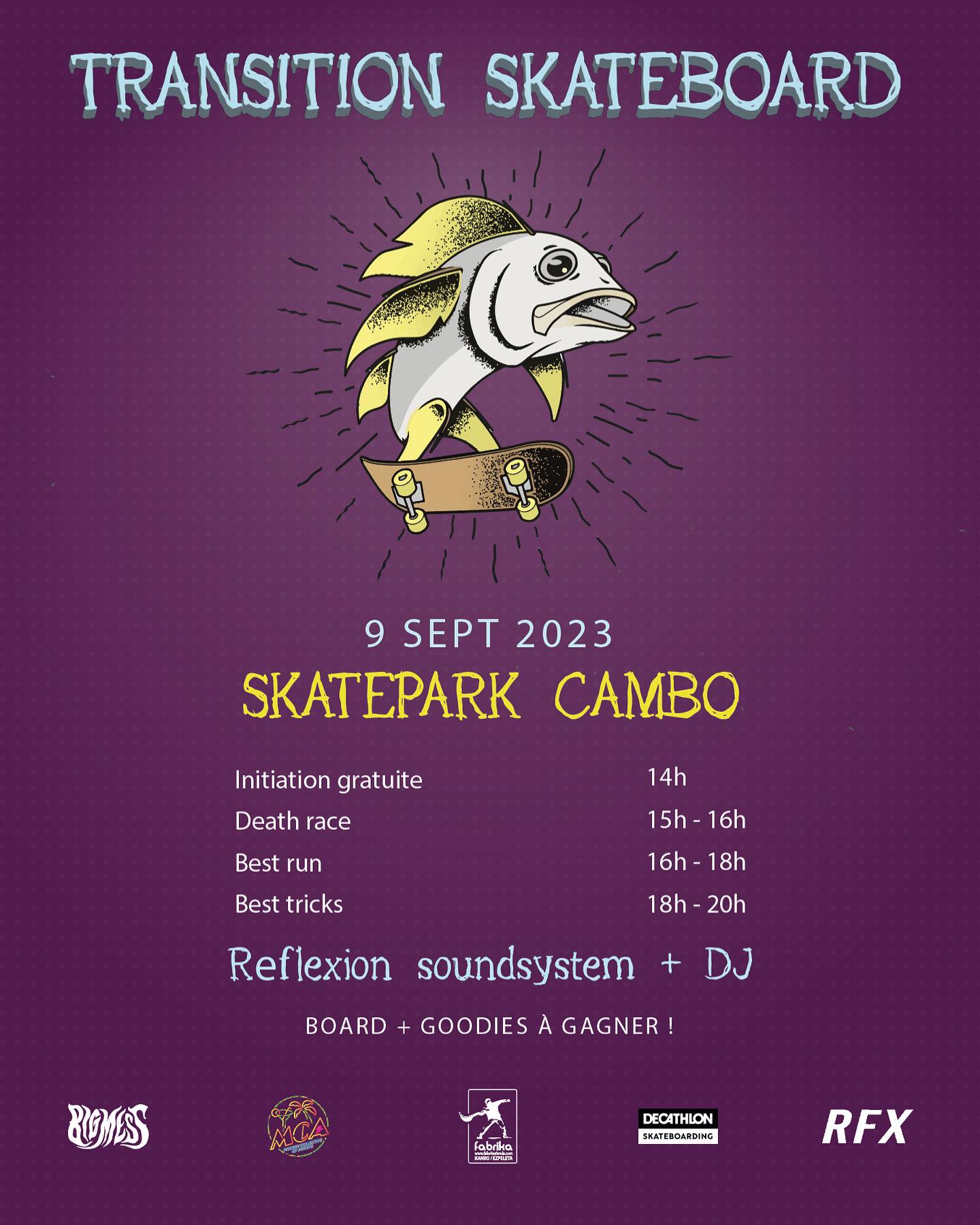 Affiche de Transition Skateboard x RFX Sound System